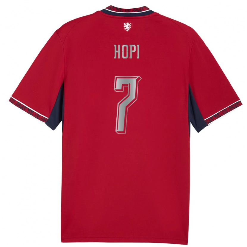Danxen Män Tjeckien Idris Hopi #7 Röd Vit Marin Hemmatröja Matchtröjor 26-28 Tröjor T-Tröja