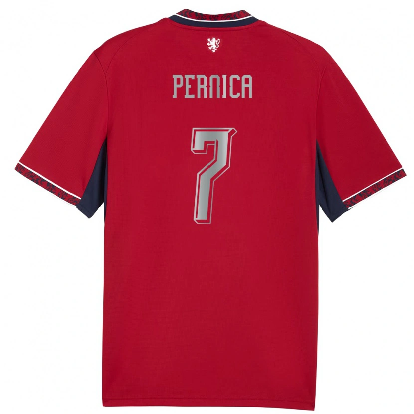 Danxen Män Tjeckien Eric Pernica #7 Röd Vit Marin Hemmatröja Matchtröjor 26-28 Tröjor T-Tröja