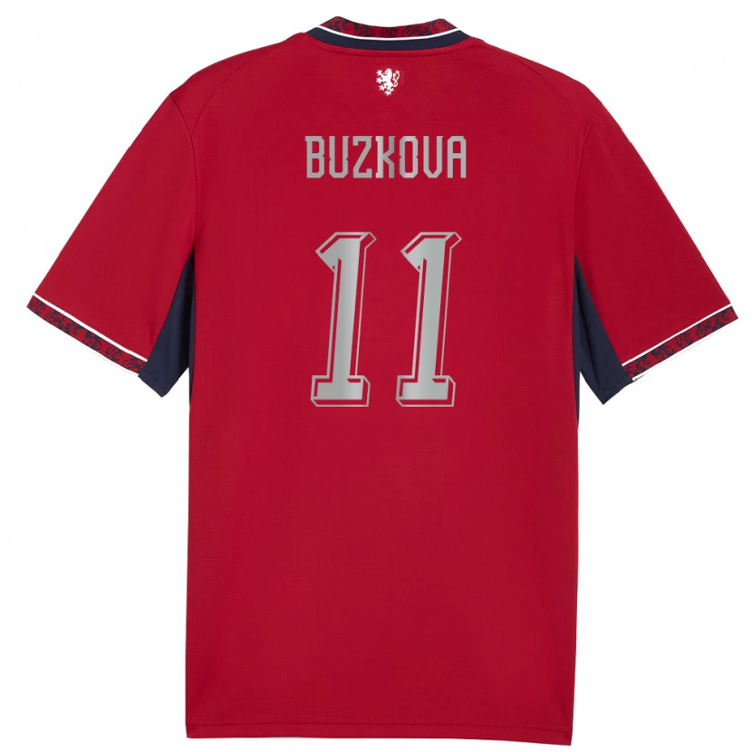 Danxen Män Tjeckien Kateřina Bužková #11 Röd Vit Marin Hemmatröja Matchtröjor 26-28 Tröjor T-Tröja