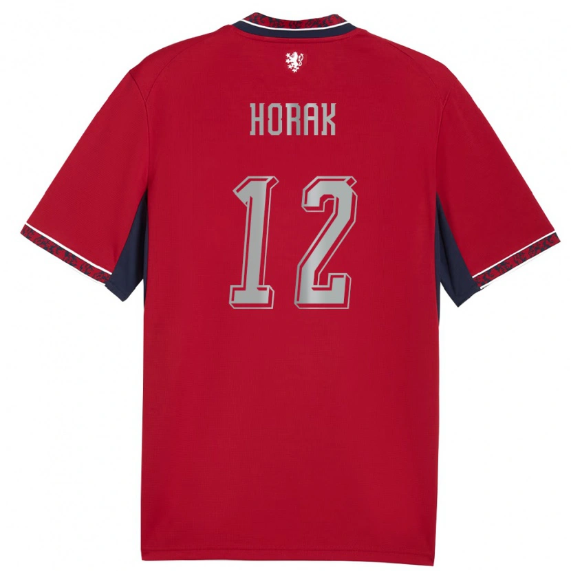 Danxen Män Tjeckien Jan Horak #12 Röd Vit Marin Hemmatröja Matchtröjor 26-28 Tröjor T-Tröja