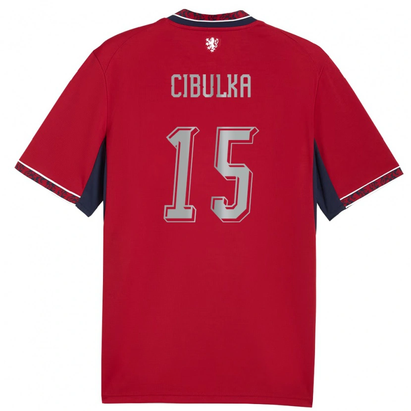Danxen Män Tjeckien Oskar Cibulka #15 Röd Vit Marin Hemmatröja Matchtröjor 26-28 Tröjor T-Tröja