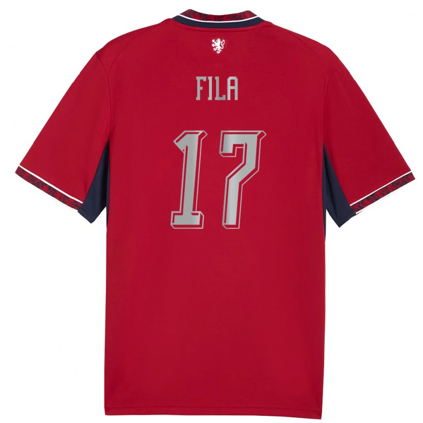 Danxen Män Tjeckien Lukas Fila #17 Röd Vit Marin Hemmatröja Matchtröjor 26-28 Tröjor T-Tröja