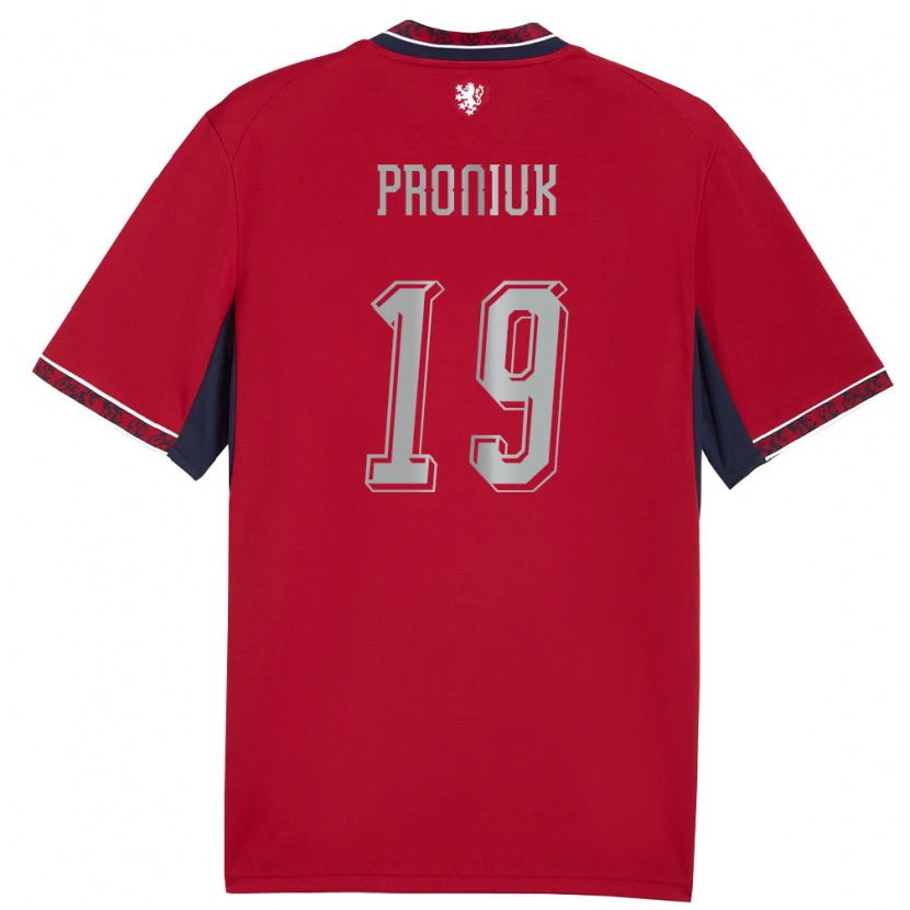 Danxen Män Tjeckien Adam Proniuk #19 Röd Vit Marin Hemmatröja Matchtröjor 26-28 Tröjor T-Tröja