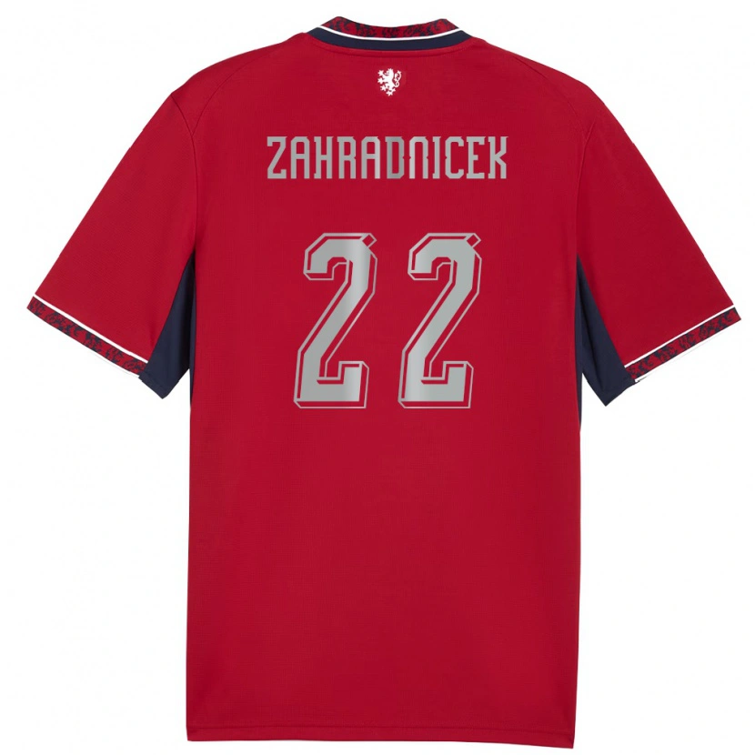 Danxen Män Tjeckien Vaclav Zahradnicek #22 Röd Vit Marin Hemmatröja Matchtröjor 26-28 Tröjor T-Tröja