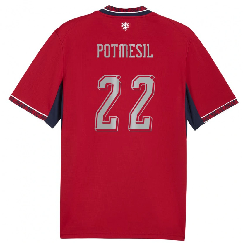 Danxen Män Tjeckien Petr Potmesil #22 Röd Vit Marin Hemmatröja Matchtröjor 26-28 Tröjor T-Tröja