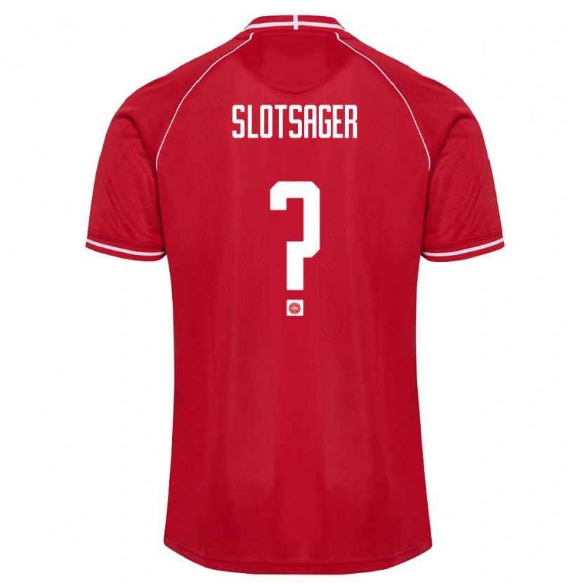 Danxen Män Danmark Tobias Slotsager #0 Röd Vit Hemmatröja Matchtröjor 26-28 Tröjor T-Tröja