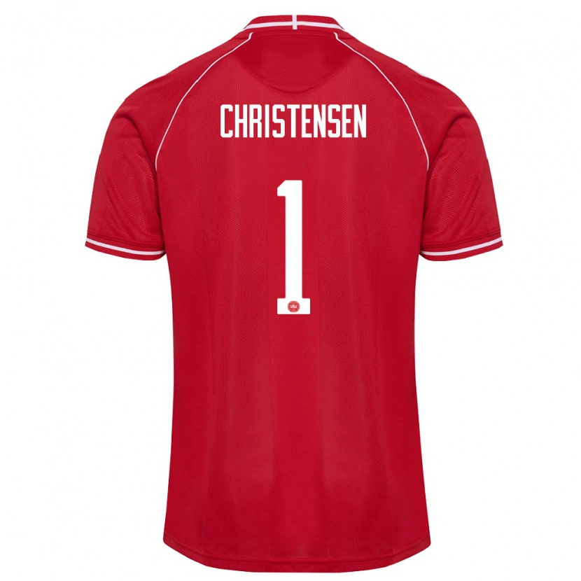 Danxen Män Danmark Lene Christensen #1 Röd Vit Hemmatröja Matchtröjor 26-28 Tröjor T-Tröja