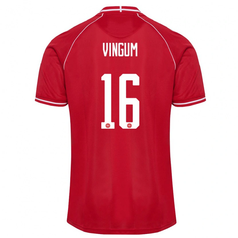 Danxen Män Danmark Alberte Vingum #16 Röd Vit Hemmatröja Matchtröjor 26-28 Tröjor T-Tröja