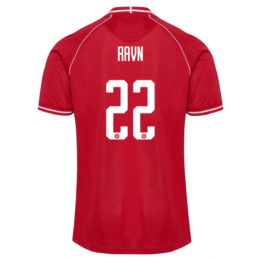 Danxen Män Danmark Anders Ravn #22 Röd Vit Hemmatröja Matchtröjor 26-28 Tröjor T-Tröja