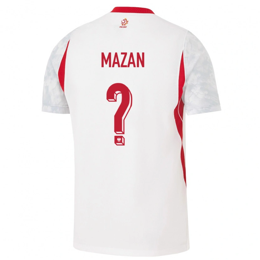 Danxen Män Polen Przemyslaw Mazan #0 Vit Röd Grå Hemmatröja Matchtröjor 26-28 Tröjor T-Tröja