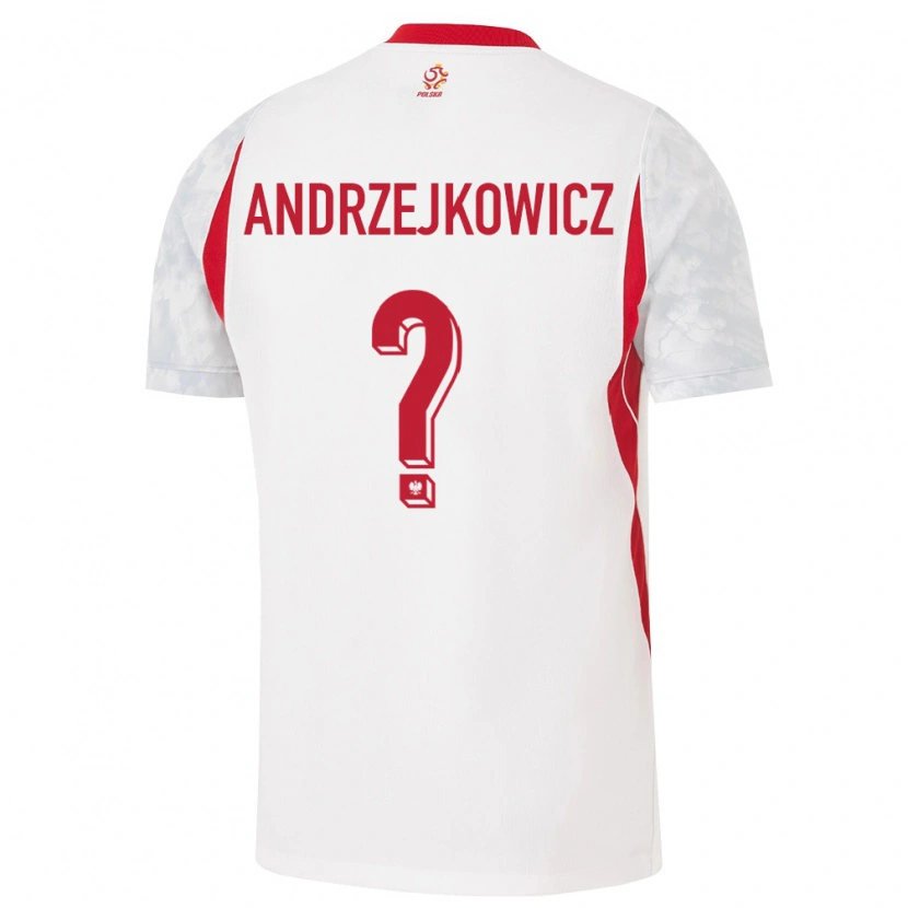 Danxen Män Polen Mateusz Andrzejkowicz #0 Vit Röd Grå Hemmatröja Matchtröjor 26-28 Tröjor T-Tröja