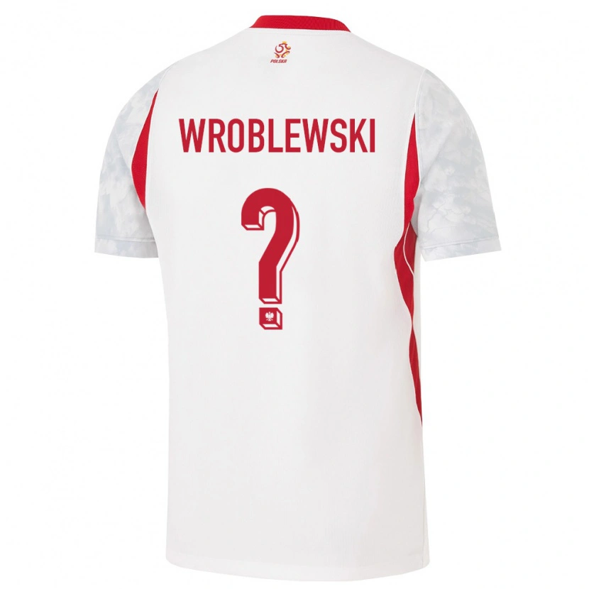Danxen Män Polen Michal Wroblewski #0 Vit Röd Grå Hemmatröja Matchtröjor 26-28 Tröjor T-Tröja