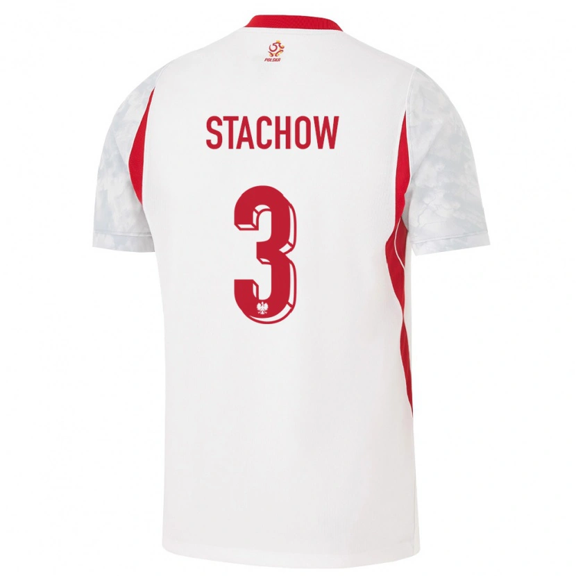 Danxen Män Polen Patrick Stachow #3 Vit Röd Grå Hemmatröja Matchtröjor 26-28 Tröjor T-Tröja