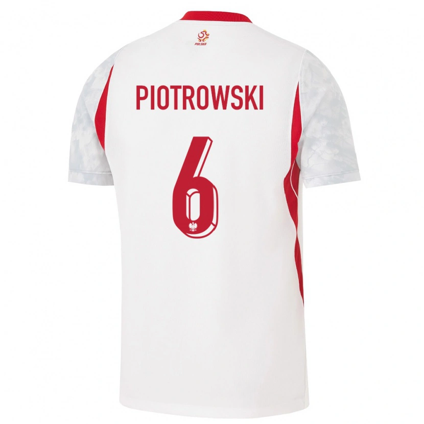 Danxen Män Polen Jakub Piotrowski #6 Vit Röd Grå Hemmatröja Matchtröjor 26-28 Tröjor T-Tröja
