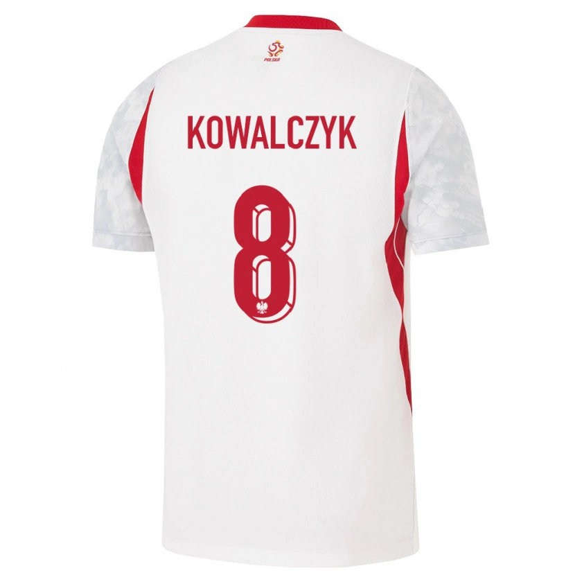 Danxen Män Polen Mateusz Kowalczyk #8 Vit Röd Grå Hemmatröja Matchtröjor 26-28 Tröjor T-Tröja