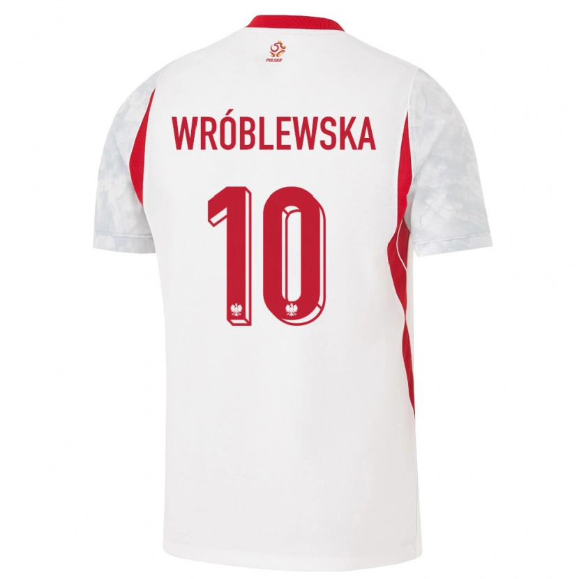 Danxen Män Polen Joanna Wroblewska #10 Vit Röd Grå Hemmatröja Matchtröjor 26-28 Tröjor T-Tröja