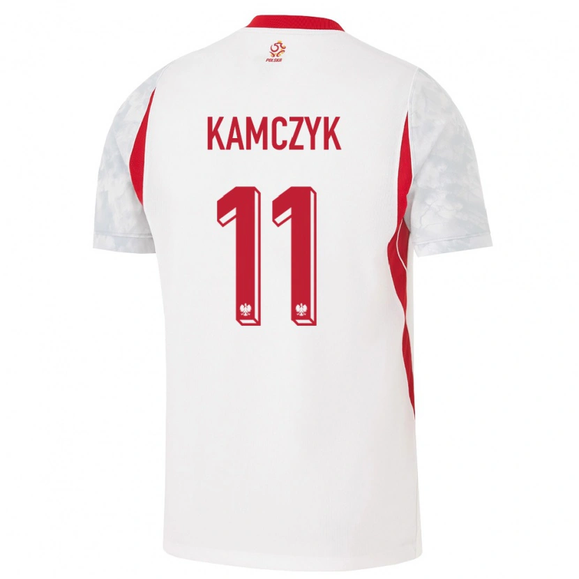 Danxen Män Polen Ewelina Kamczyk #11 Vit Röd Grå Hemmatröja Matchtröjor 26-28 Tröjor T-Tröja