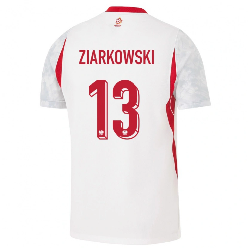 Danxen Män Polen Tymon Ziarkowski #13 Vit Röd Grå Hemmatröja Matchtröjor 26-28 Tröjor T-Tröja