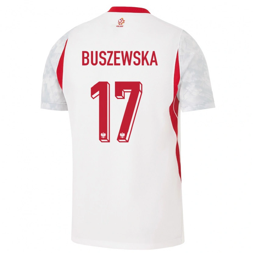 Danxen Män Polen Zofia Buszewska #17 Vit Röd Grå Hemmatröja Matchtröjor 26-28 Tröjor T-Tröja