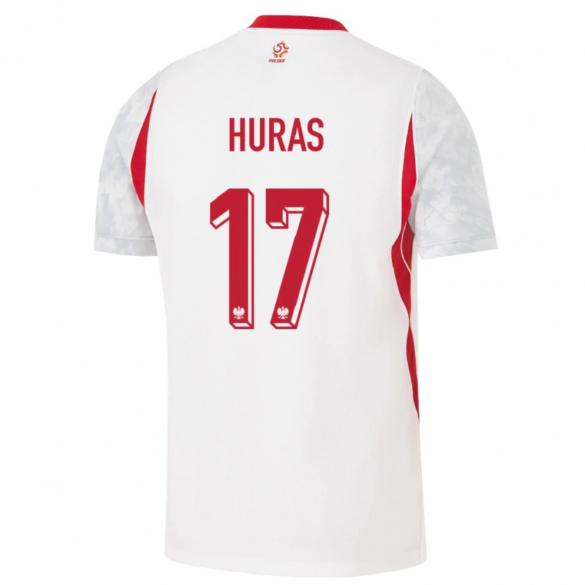 Danxen Män Polen Mike Huras #17 Vit Röd Grå Hemmatröja Matchtröjor 26-28 Tröjor T-Tröja