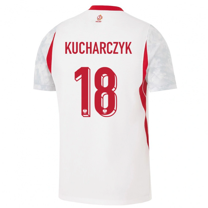 Danxen Män Polen Filip Kucharczyk #18 Vit Röd Grå Hemmatröja Matchtröjor 26-28 Tröjor T-Tröja
