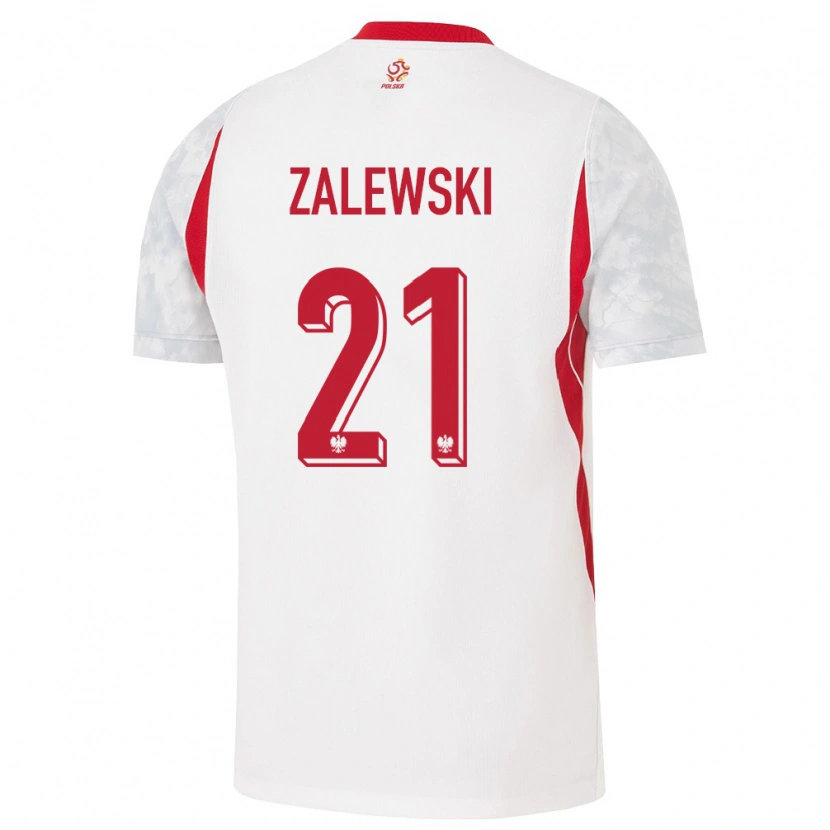 Danxen Män Polen Nicola Zalewski #21 Vit Röd Grå Hemmatröja Matchtröjor 26-28 Tröjor T-Tröja