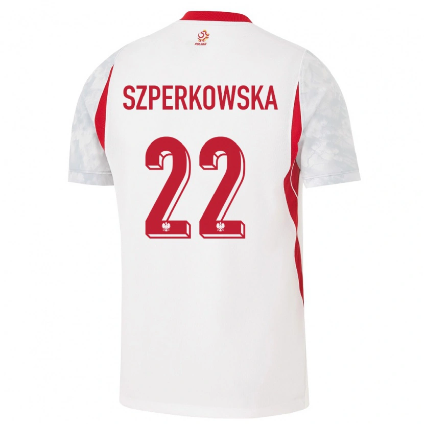 Danxen Män Polen Oliwia Szperkowska #22 Vit Röd Grå Hemmatröja Matchtröjor 26-28 Tröjor T-Tröja