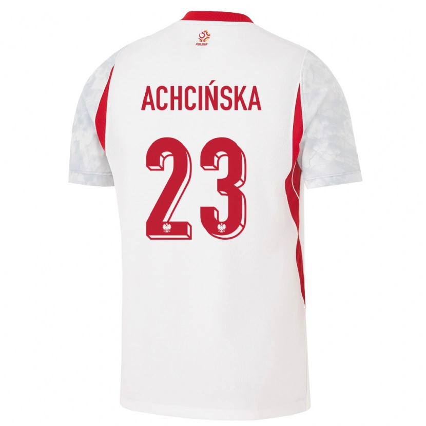 Danxen Män Polen Adriana Achcinska #23 Vit Röd Grå Hemmatröja Matchtröjor 26-28 Tröjor T-Tröja