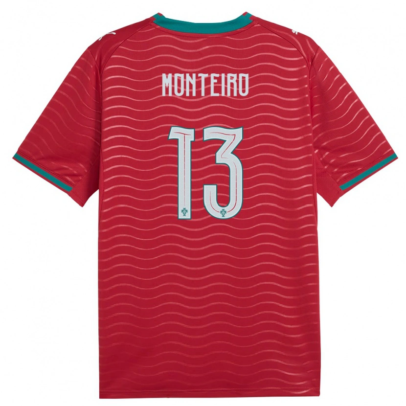 Danxen Män Portugal Diogo Monteiro #13 Röd Grön Vit Hemmatröja Matchtröjor 26-28 Tröjor T-Tröja
