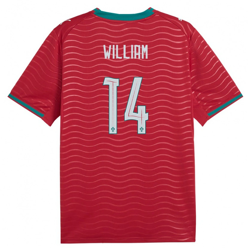 Danxen Män Portugal William Carvalho #14 Röd Grön Vit Hemmatröja Matchtröjor 26-28 Tröjor T-Tröja