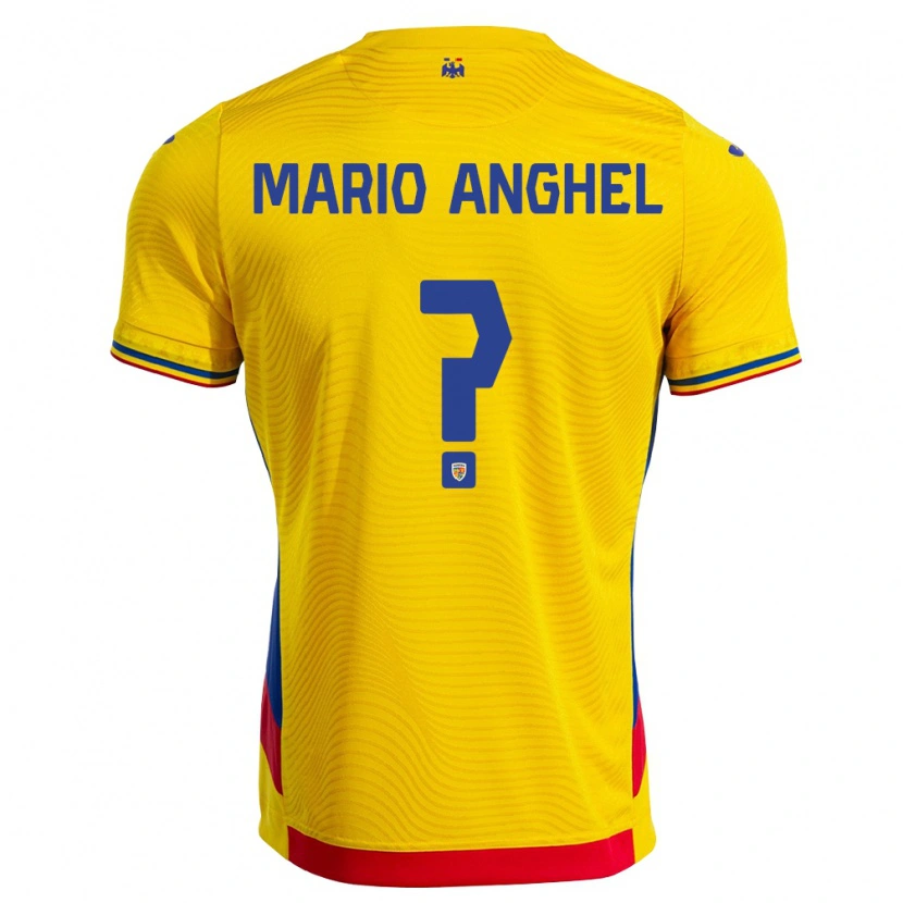 Danxen Män Rumänien Mario Anghel #0 Gul Röd Hemmatröja Matchtröjor 26-28 Tröjor T-Tröja