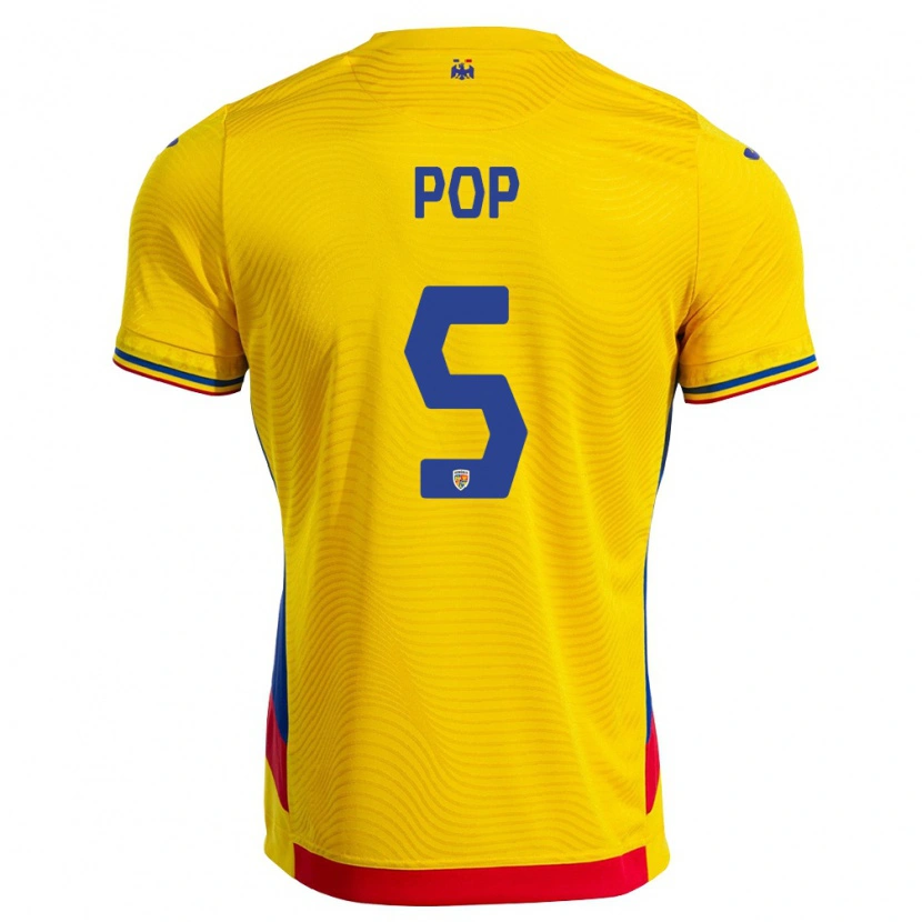 Danxen Män Rumänien Dorin Pop #5 Gul Röd Hemmatröja Matchtröjor 26-28 Tröjor T-Tröja