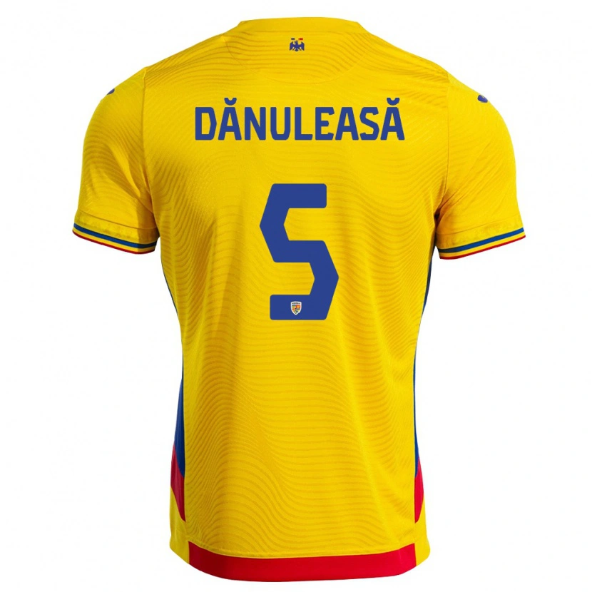 Danxen Män Rumänien Gabriel Dănuleasă #5 Gul Röd Hemmatröja Matchtröjor 26-28 Tröjor T-Tröja