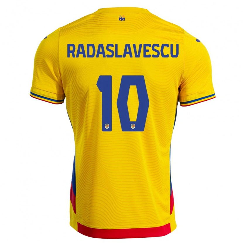 Danxen Män Rumänien Eduard Radaslavescu #10 Gul Röd Hemmatröja Matchtröjor 26-28 Tröjor T-Tröja