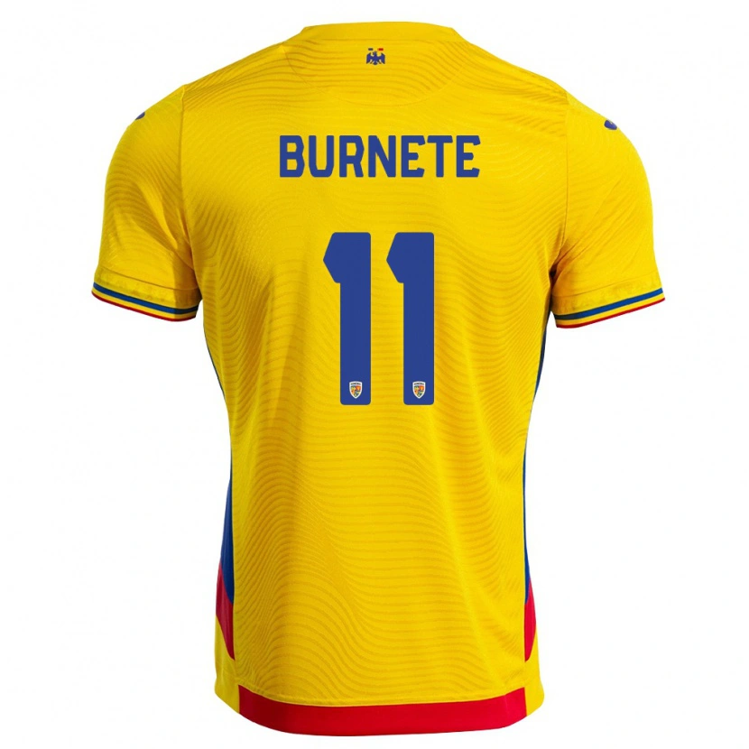 Danxen Män Rumänien Rareș Burnete #11 Gul Röd Hemmatröja Matchtröjor 26-28 Tröjor T-Tröja