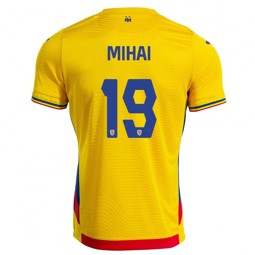 Danxen Män Rumänien Cosmin Mihai #19 Gul Röd Hemmatröja Matchtröjor 26-28 Tröjor T-Tröja
