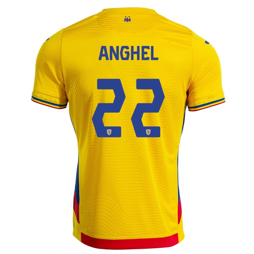 Danxen Män Rumänien Ayan Anghel #22 Gul Röd Hemmatröja Matchtröjor 26-28 Tröjor T-Tröja