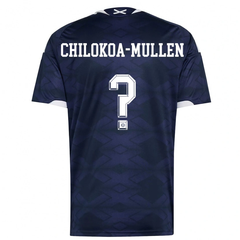 Danxen Män Skottland Jeremiah Chilokoa-Mullen #0 Marin Vit Hemmatröja Matchtröjor 26-28 Tröjor T-Tröja