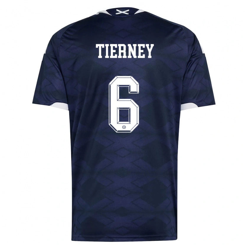 Danxen Män Skottland Kieran Tierney #6 Marin Vit Hemmatröja Matchtröjor 26-28 Tröjor T-Tröja