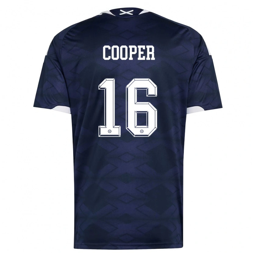 Danxen Män Skottland Liam Cooper #16 Marin Vit Hemmatröja Matchtröjor 26-28 Tröjor T-Tröja