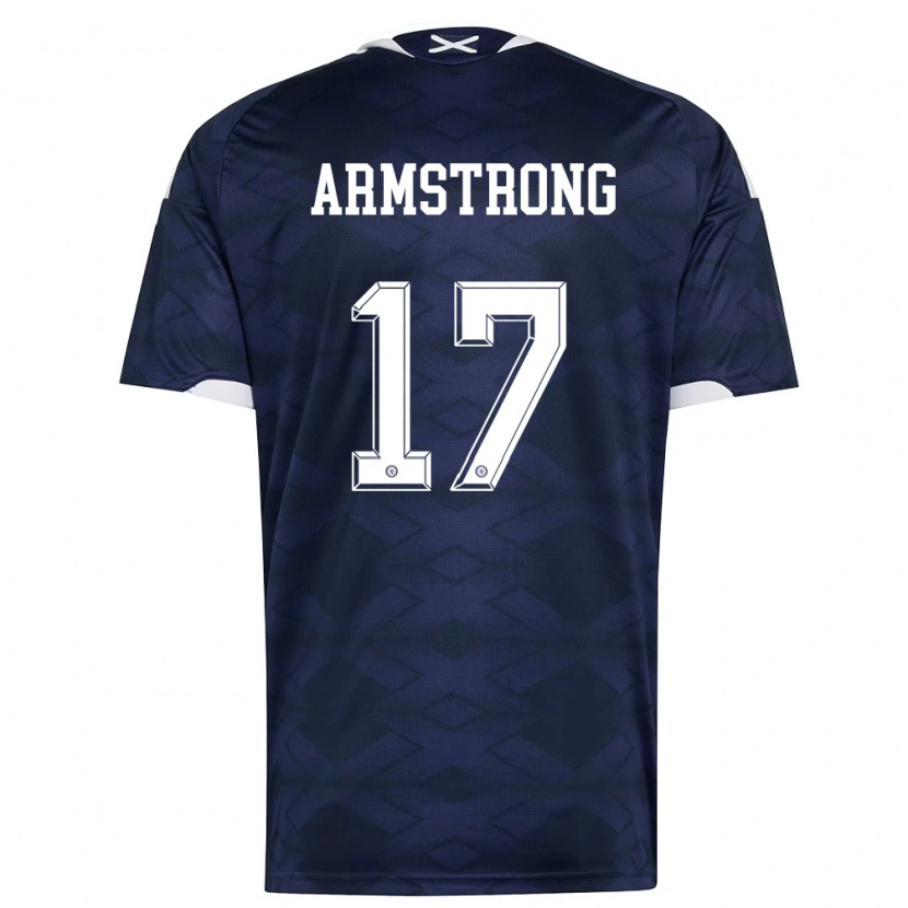 Danxen Män Skottland Stuart Armstrong #17 Marin Vit Hemmatröja Matchtröjor 26-28 Tröjor T-Tröja