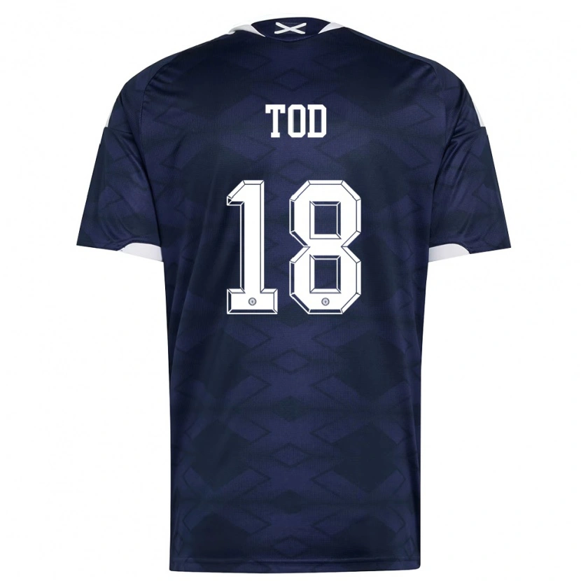 Danxen Män Skottland John Tod #18 Marin Vit Hemmatröja Matchtröjor 26-28 Tröjor T-Tröja