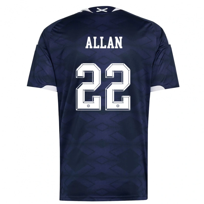 Danxen Män Skottland Connor Allan #22 Marin Vit Hemmatröja Matchtröjor 26-28 Tröjor T-Tröja