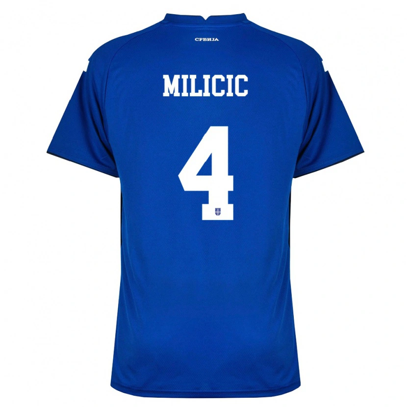 Danxen Män Serbien Nikola Milicic #4 Marin Röd Hemmatröja Matchtröjor 26-28 Tröjor T-Tröja