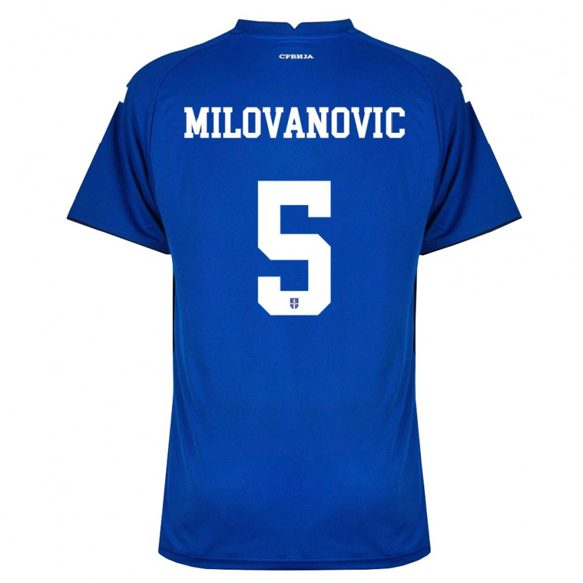 Danxen Män Serbien Mateja Milovanovic #5 Marin Röd Hemmatröja Matchtröjor 26-28 Tröjor T-Tröja