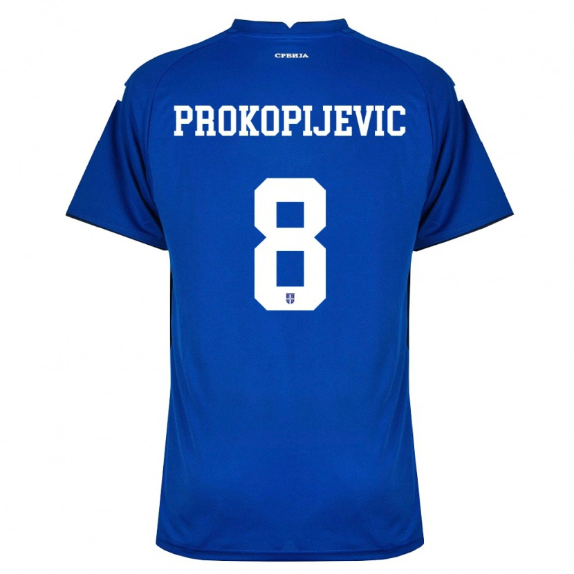 Danxen Män Serbien Mateja Prokopijevic #8 Marin Röd Hemmatröja Matchtröjor 26-28 Tröjor T-Tröja