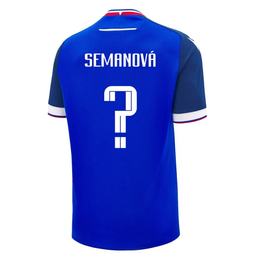 Danxen Män Slovakien Stela Semanová #0 Blå Vit Hemmatröja Matchtröjor 26-28 Tröjor T-Tröja