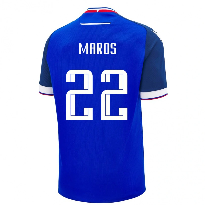 Danxen Män Slovakien Alexej Maros #22 Blå Vit Hemmatröja Matchtröjor 26-28 Tröjor T-Tröja