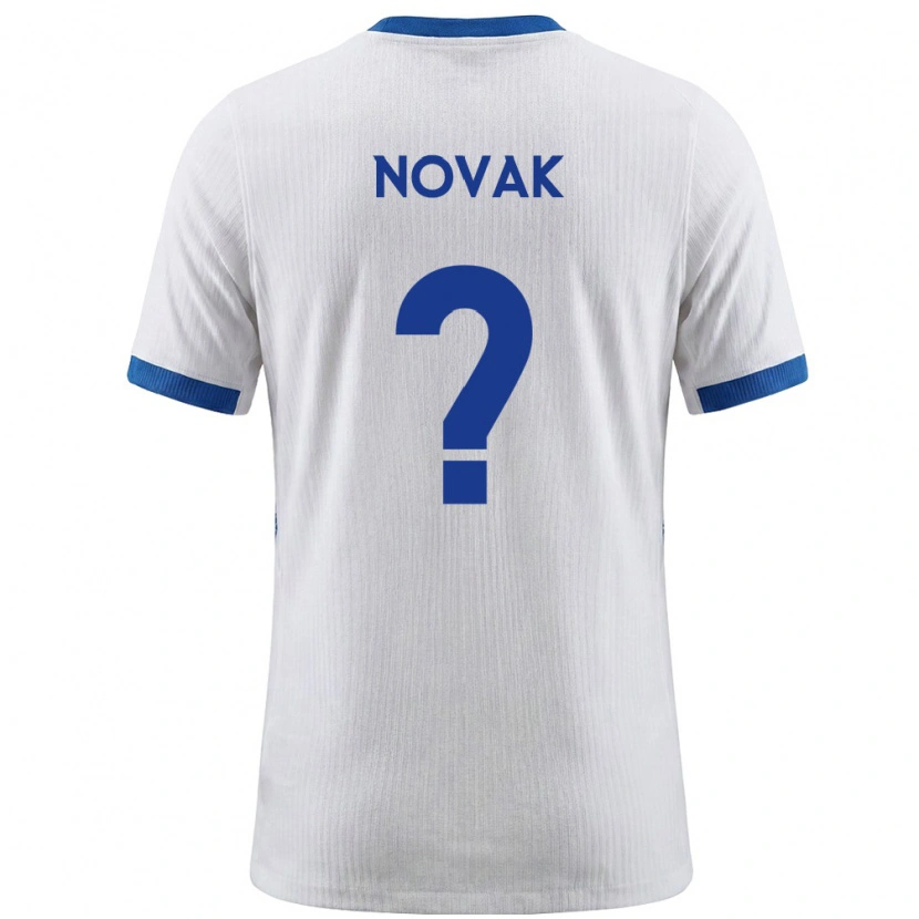 Danxen Män Slovenien Luka Novak #0 Vit Blå Hemmatröja Matchtröjor 26-28 Tröjor T-Tröja