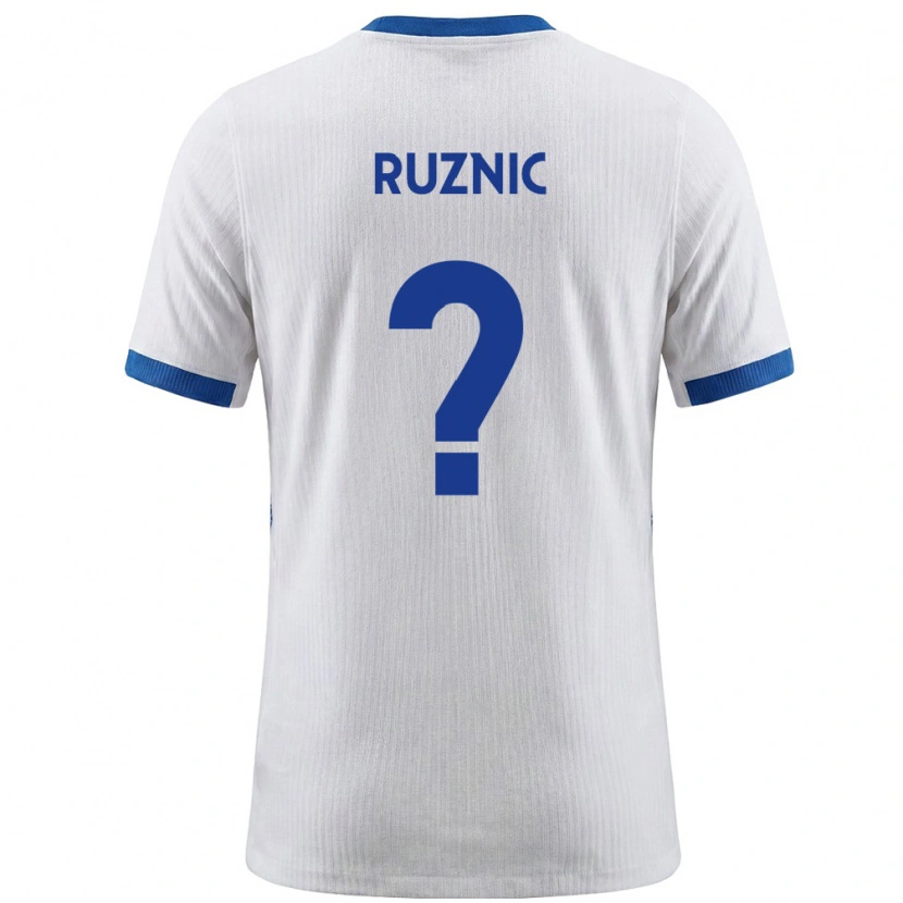Danxen Män Slovenien Tim Ruznic #0 Vit Blå Hemmatröja Matchtröjor 26-28 Tröjor T-Tröja
